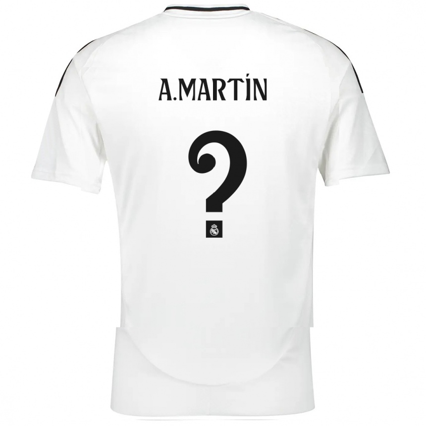 Kids Football Álex Martín #0 White Home Jersey 2024/25 T-Shirt