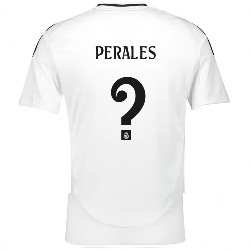 Kids Football Miguel Perales #0 White Home Jersey 2024/25 T-Shirt