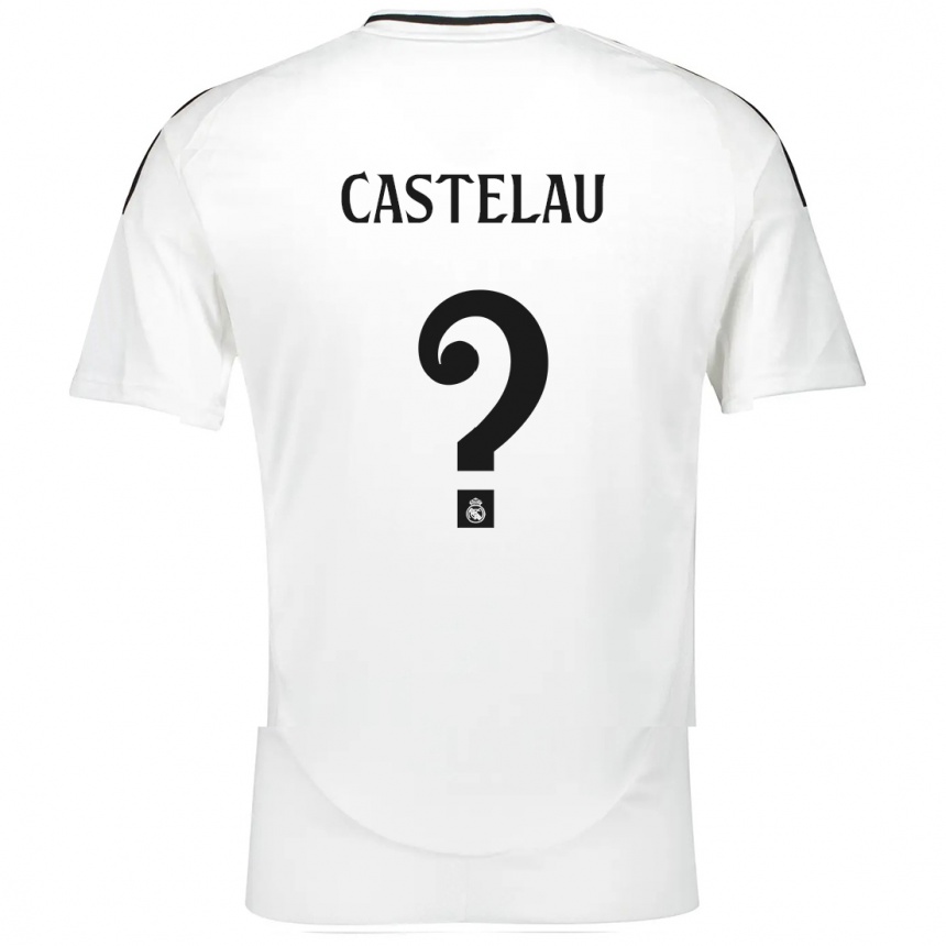 Kids Football Alber Castelau #0 White Home Jersey 2024/25 T-Shirt