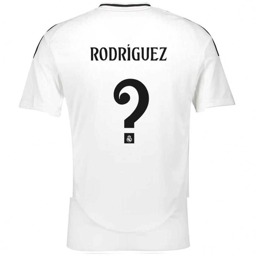 Kids Football Álvaro Rodríguez #0 White Home Jersey 2024/25 T-Shirt