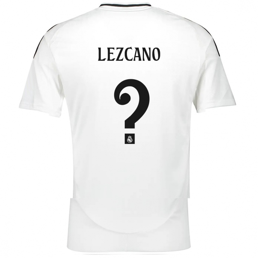 Kids Football Álvaro Lezcano #0 White Home Jersey 2024/25 T-Shirt