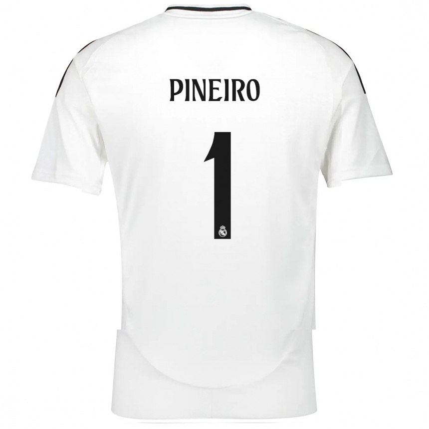 Kids Football Diego Pineiro #1 White Home Jersey 2024/25 T-Shirt