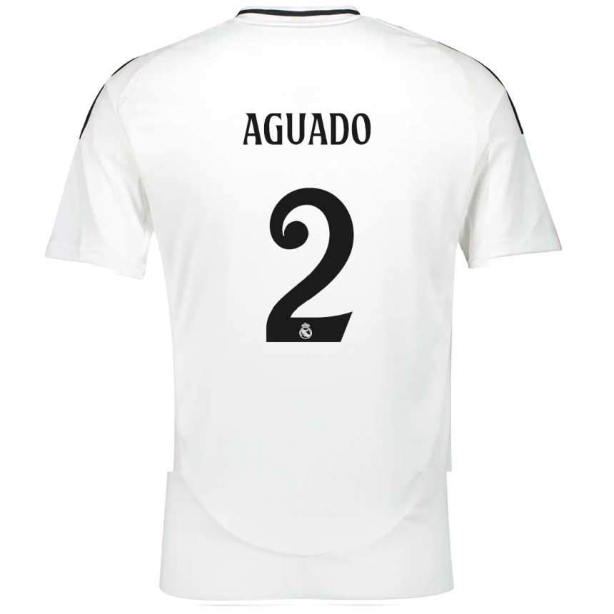 Kids Football Lorenzo Aguado #2 White Home Jersey 2024/25 T-Shirt