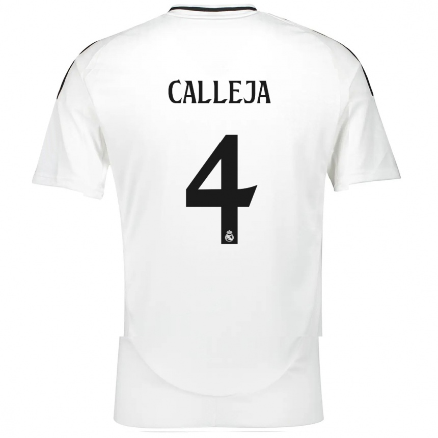 Kids Football Jaime Calleja #4 White Home Jersey 2024/25 T-Shirt