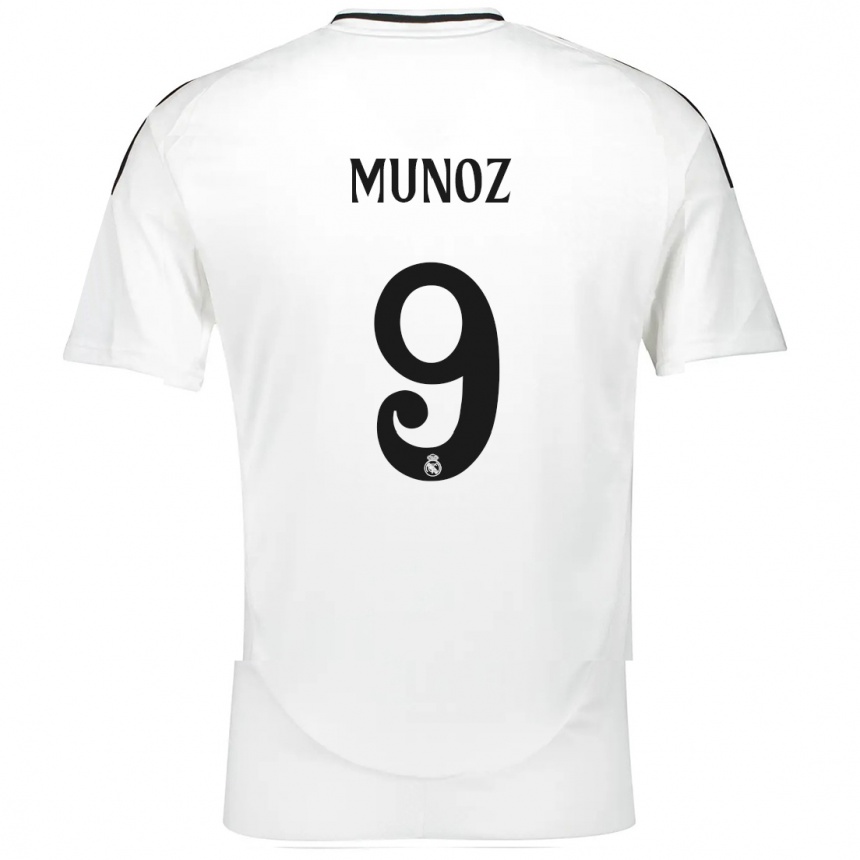 Kids Football Victor Munoz #9 White Home Jersey 2024/25 T-Shirt