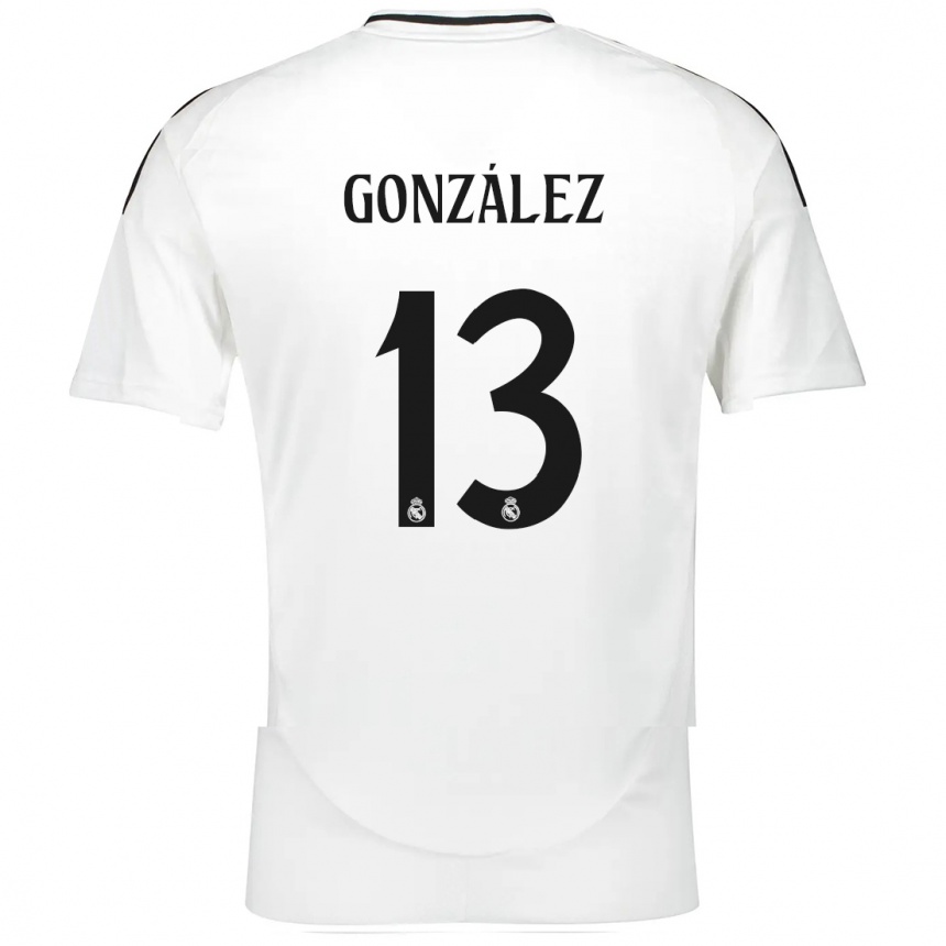 Kids Football Fran González #13 White Home Jersey 2024/25 T-Shirt