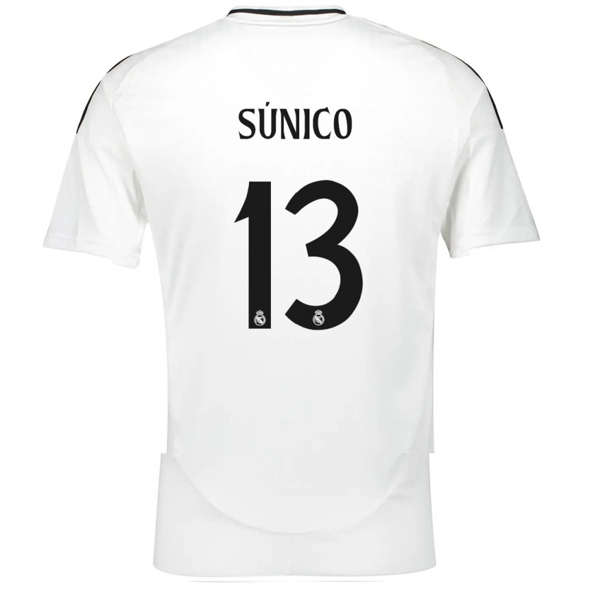 Kids Football Guille Súnico #13 White Home Jersey 2024/25 T-Shirt