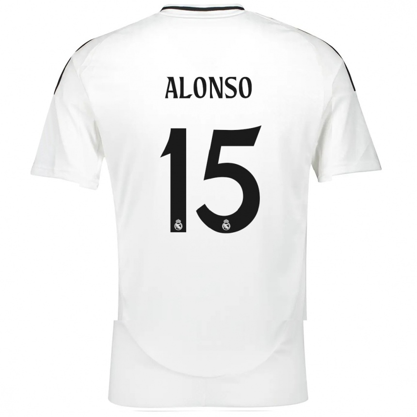 Kids Football Borja Alonso #15 White Home Jersey 2024/25 T-Shirt