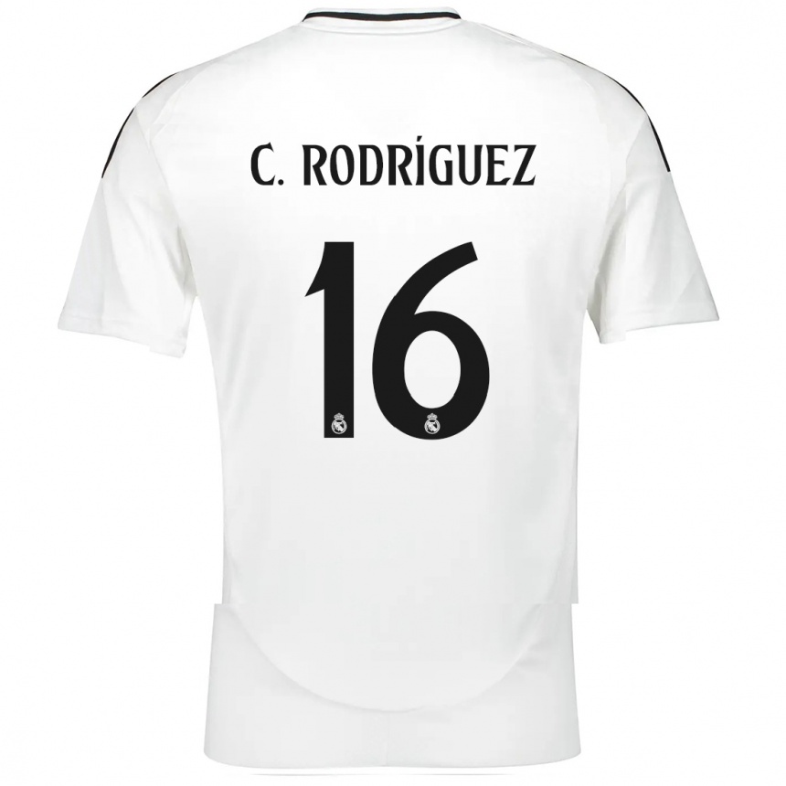 Kids Football Carlos Rodríguez #16 White Home Jersey 2024/25 T-Shirt