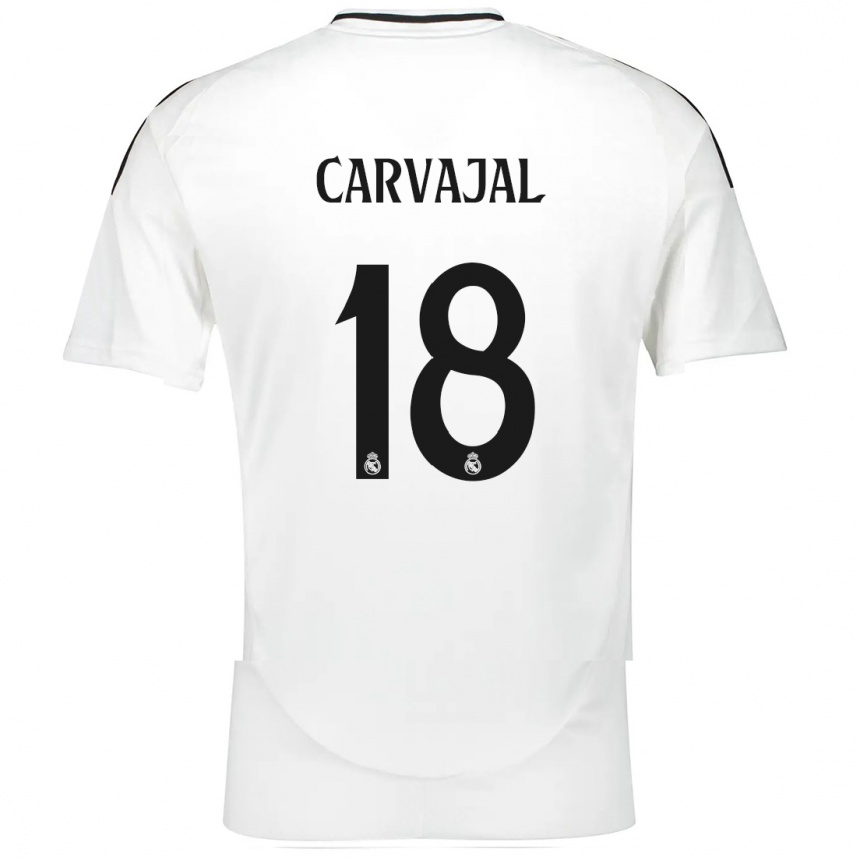 Kids Football Angel Carvajal #18 White Home Jersey 2024/25 T-Shirt