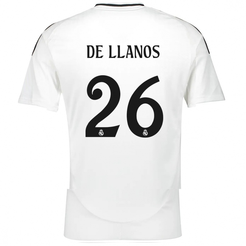 Kids Football Hugo De Llanos #26 White Home Jersey 2024/25 T-Shirt