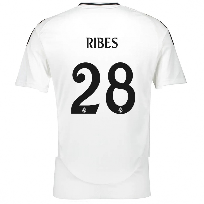 Kids Football Kike Ribes #28 White Home Jersey 2024/25 T-Shirt