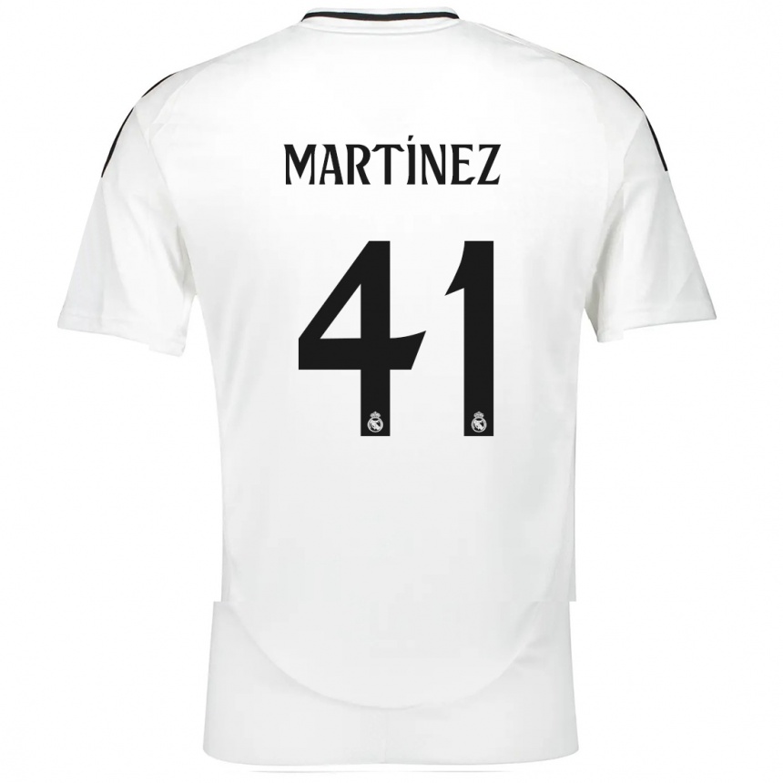 Kids Football Joan Martínez #41 White Home Jersey 2024/25 T-Shirt