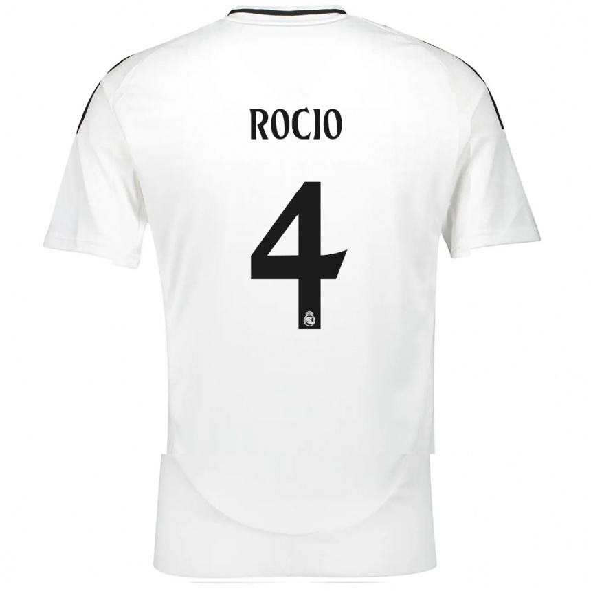 Kids Football Rocio Galvez #4 White Home Jersey 2024/25 T-Shirt