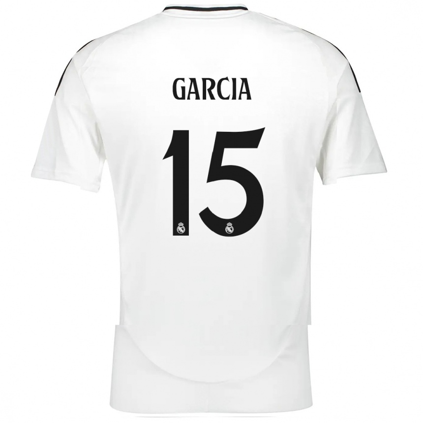 Kids Football Sheila García #15 White Home Jersey 2024/25 T-Shirt