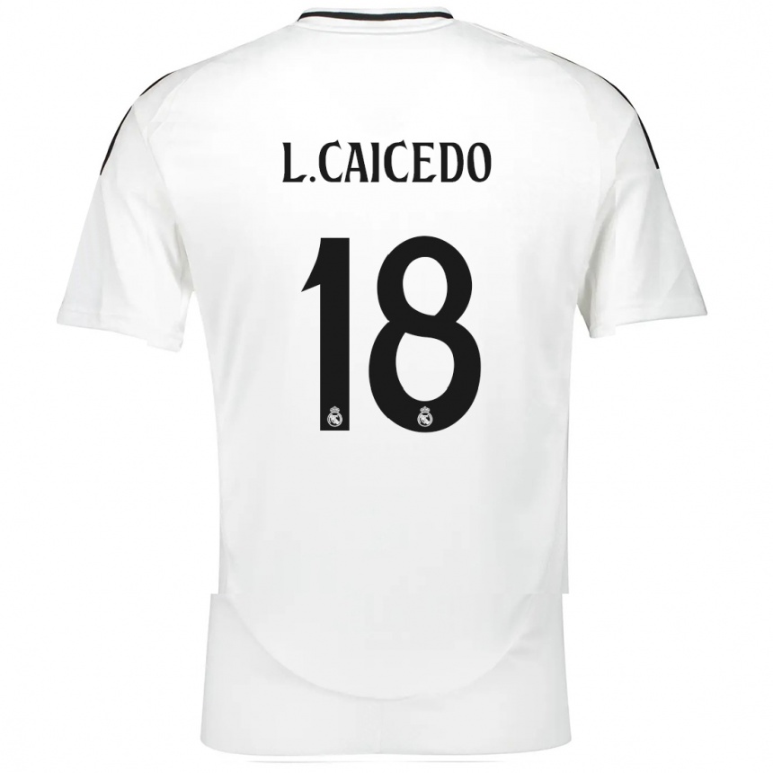 Kids Football Linda Caicedo #18 White Home Jersey 2024/25 T-Shirt