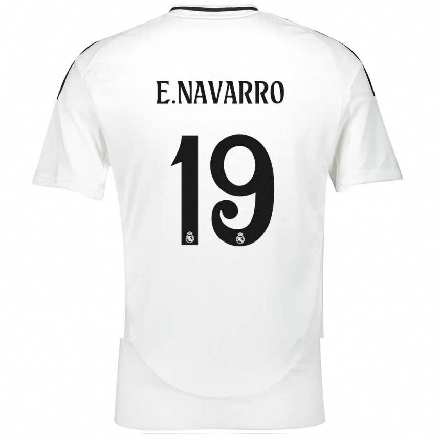 Kids Football Eva Navarro #19 White Home Jersey 2024/25 T-Shirt