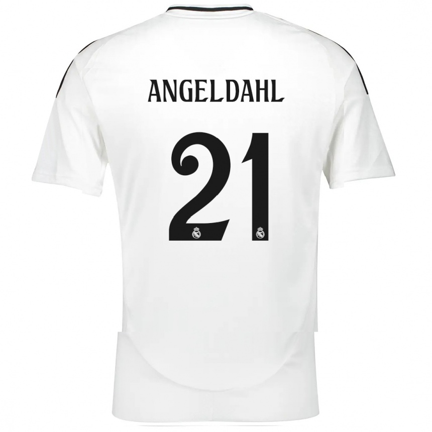 Kids Football Filippa Angeldahl #21 White Home Jersey 2024/25 T-Shirt