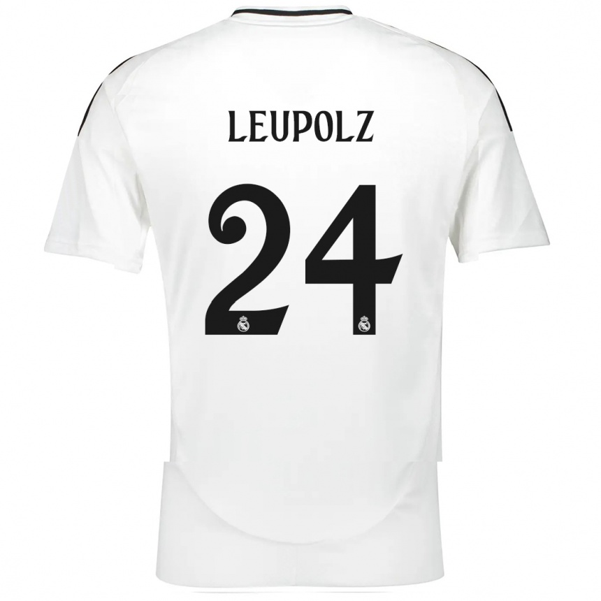 Kids Football Melanie Leupolz #24 White Home Jersey 2024/25 T-Shirt