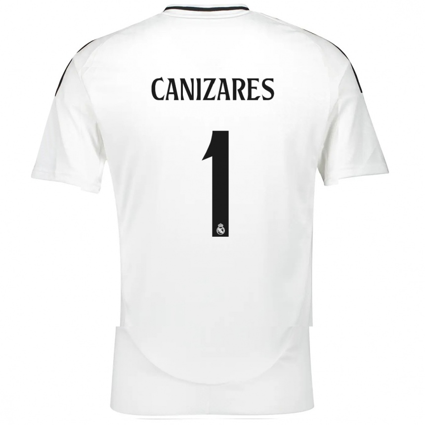 Kids Football Lucas Cañizares #1 White Home Jersey 2024/25 T-Shirt