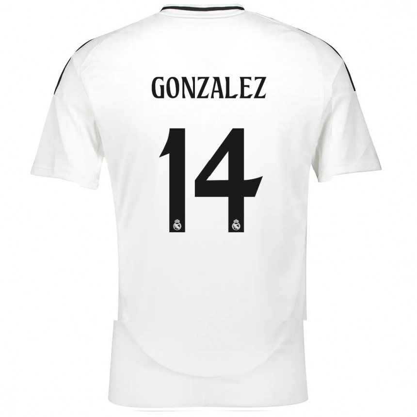 Kids Football David González #14 White Home Jersey 2024/25 T-Shirt