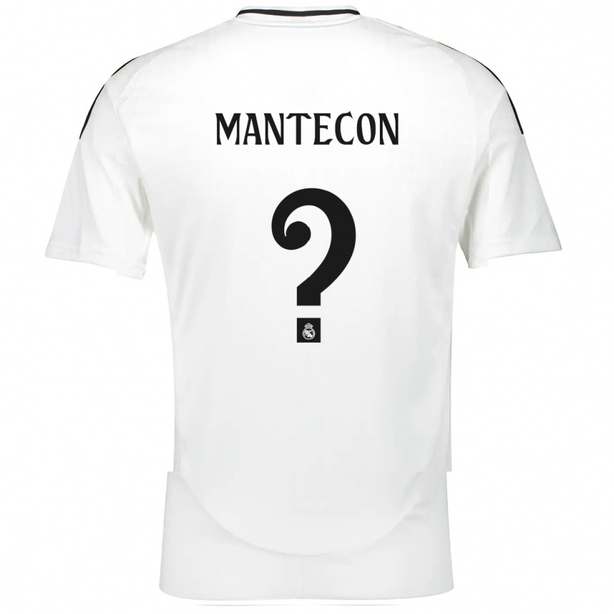 Kids Football Hugo Mantecon #0 White Home Jersey 2024/25 T-Shirt