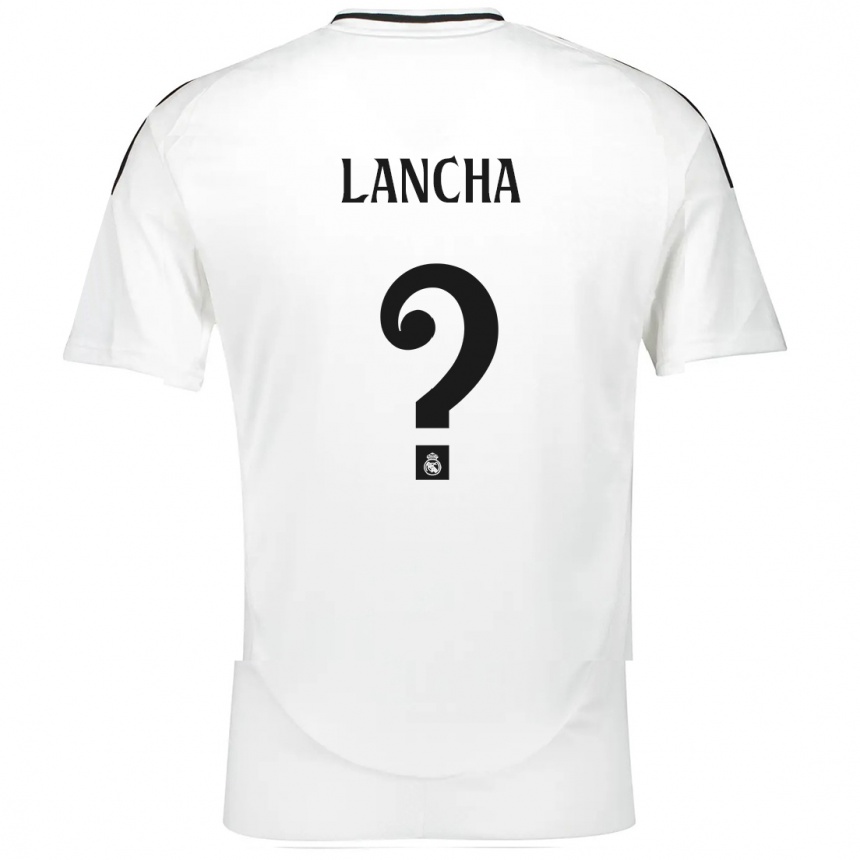 Kids Football Yeray Lancha #0 White Home Jersey 2024/25 T-Shirt