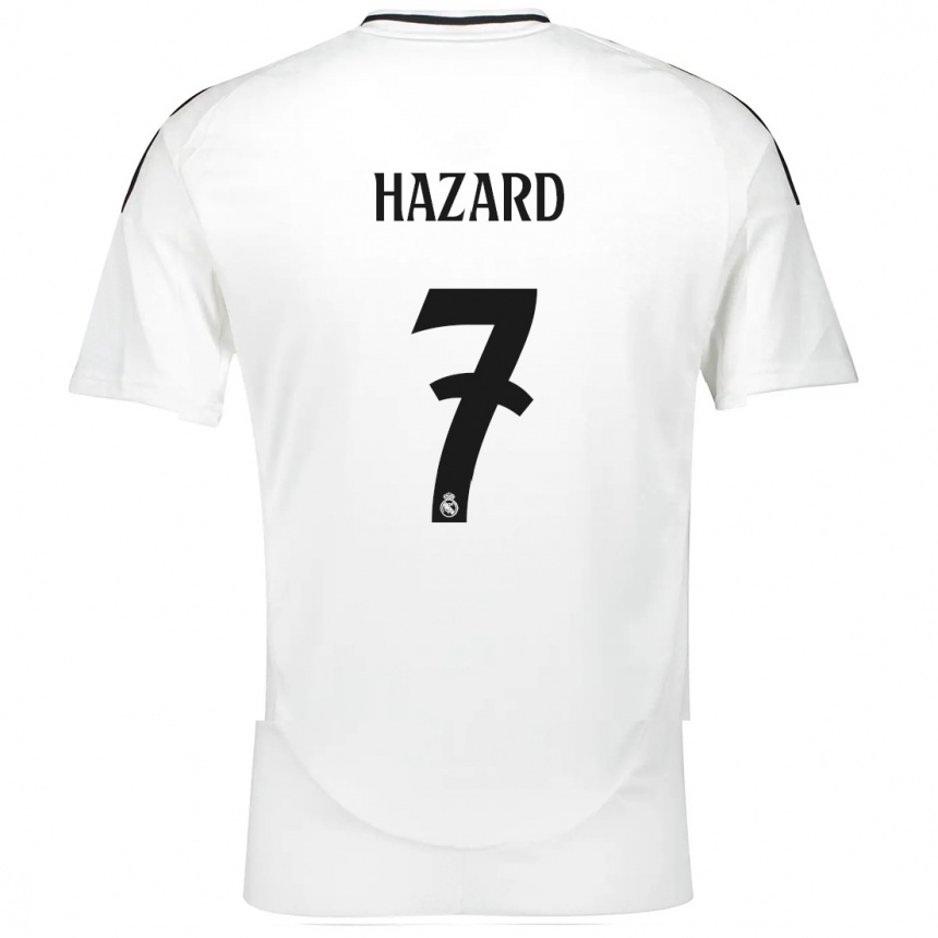 Kids Football Eden Hazard #7 White Home Jersey 2024/25 T-Shirt