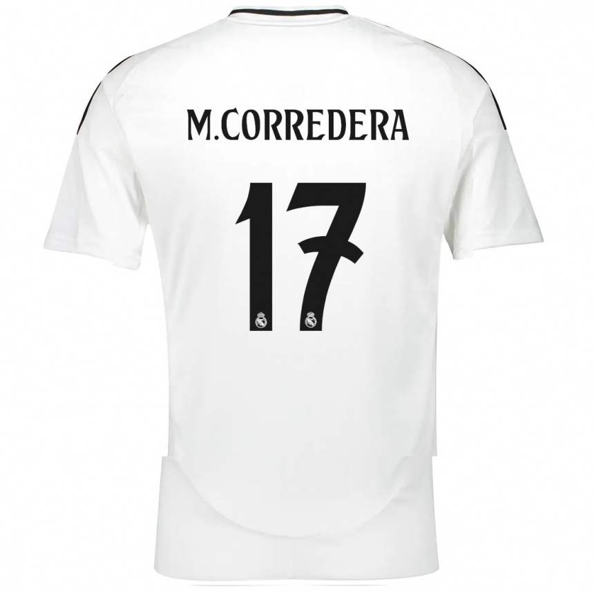 Kids Football Marta Corredera #17 White Home Jersey 2024/25 T-Shirt