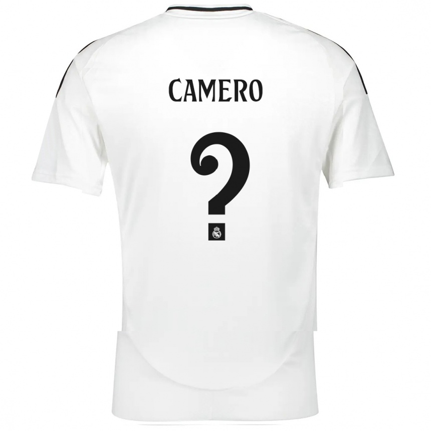 Kids Football Mario Camero #0 White Home Jersey 2024/25 T-Shirt