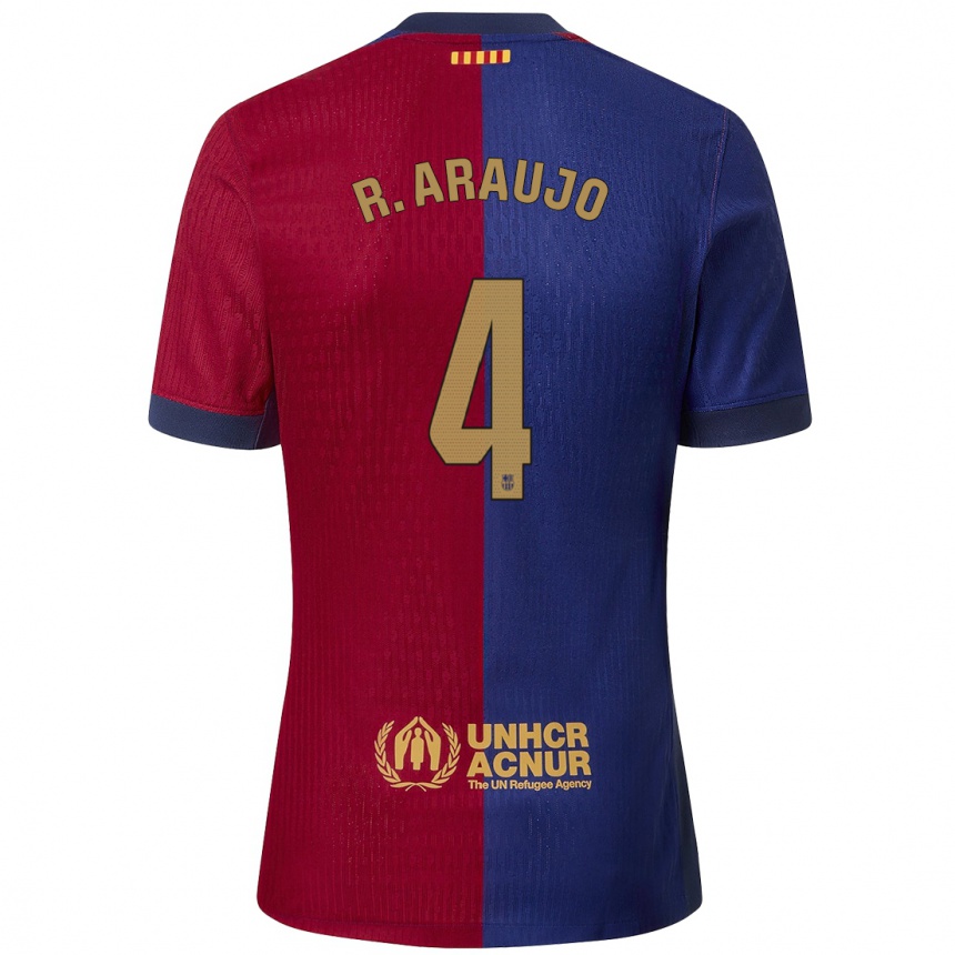 Kids Football Ronald Araujo #4 Blue Red Home Jersey 2024/25 T-Shirt