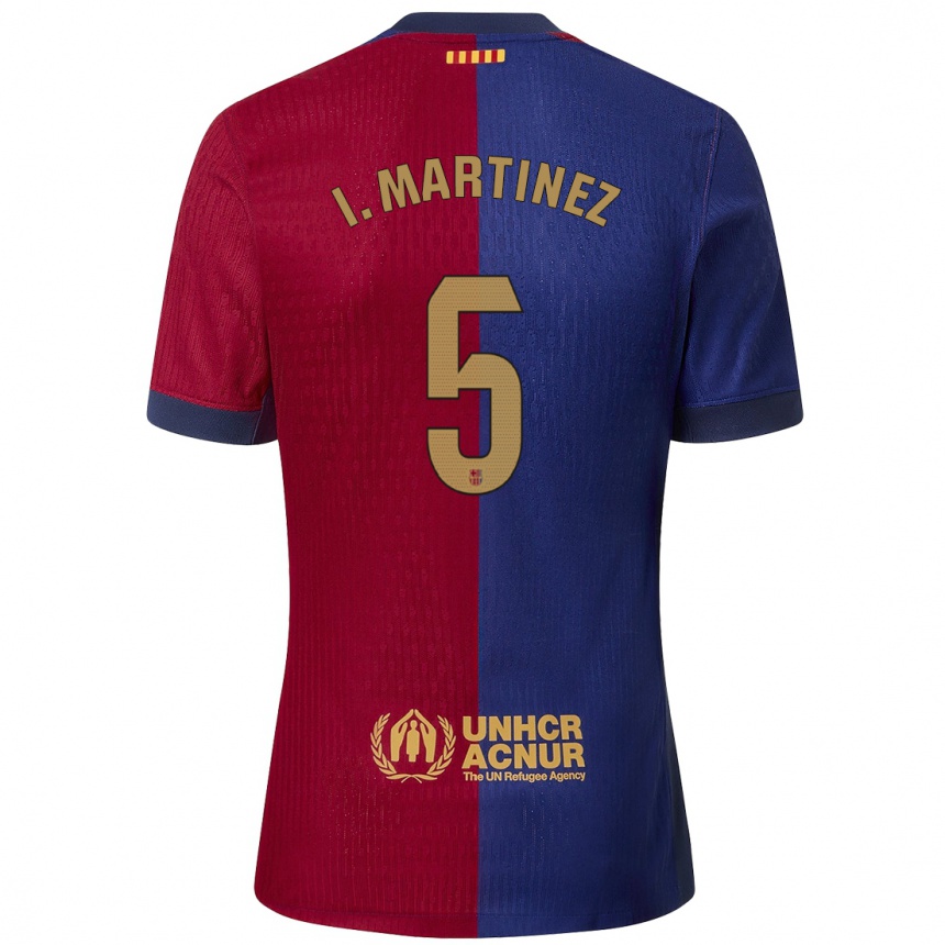 Kids Football Iñigo Martínez #5 Blue Red Home Jersey 2024/25 T-Shirt