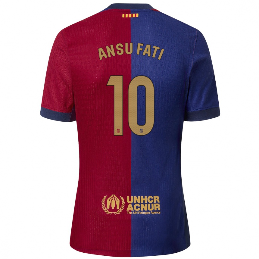 Kids Football Ansu Fati #10 Blue Red Home Jersey 2024/25 T-Shirt