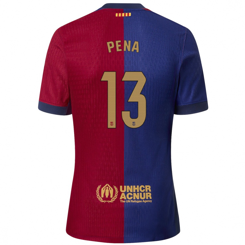 Kids Football Inaki Pena #13 Blue Red Home Jersey 2024/25 T-Shirt