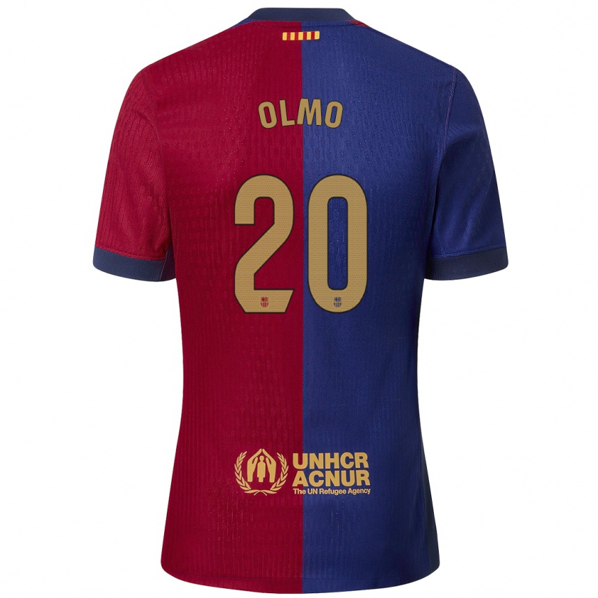 Kids Football Dani Olmo #20 Blue Red Home Jersey 2024/25 T-Shirt