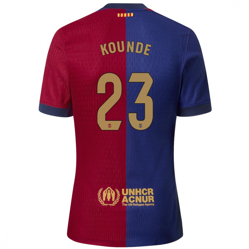 Kids Football Jules Kounde #23 Blue Red Home Jersey 2024/25 T-Shirt