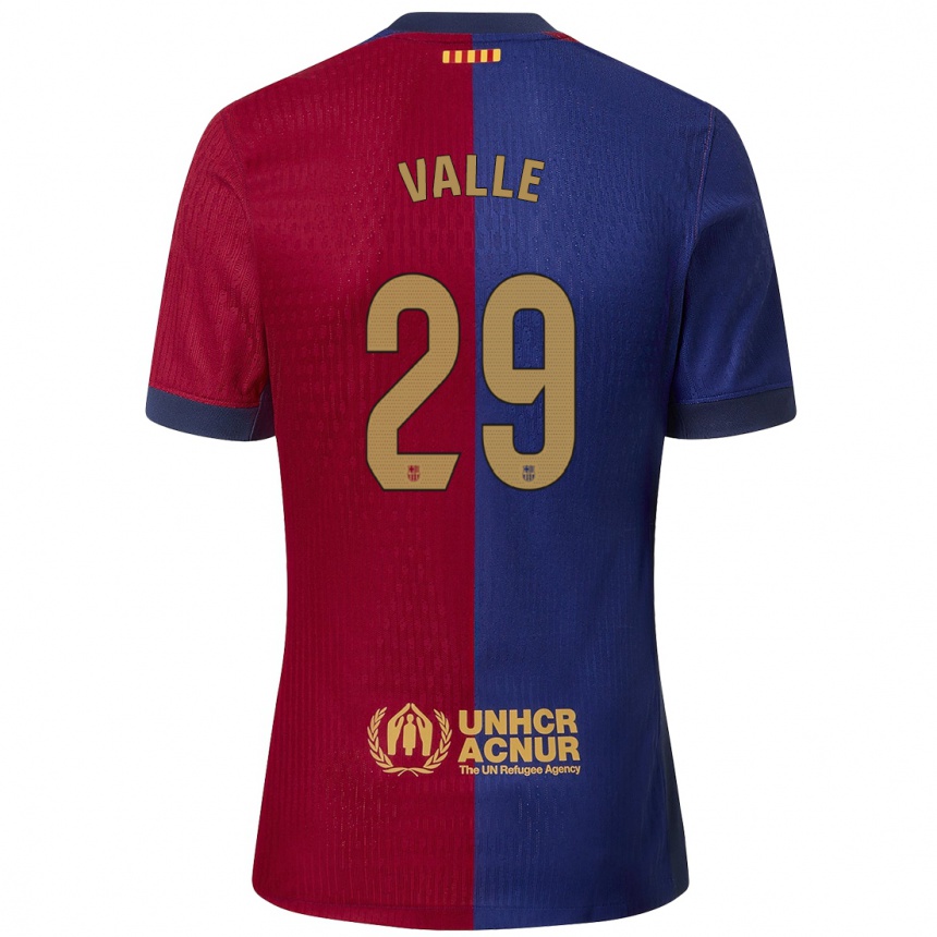 Kids Football Álex Valle #29 Blue Red Home Jersey 2024/25 T-Shirt