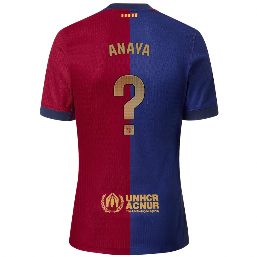 Kids Football Joan Anaya #0 Blue Red Home Jersey 2024/25 T-Shirt