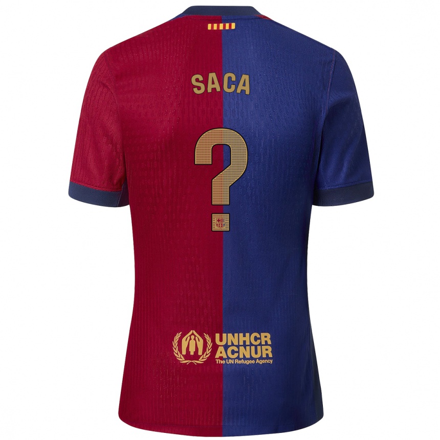 Kids Football Leo Saca #0 Blue Red Home Jersey 2024/25 T-Shirt