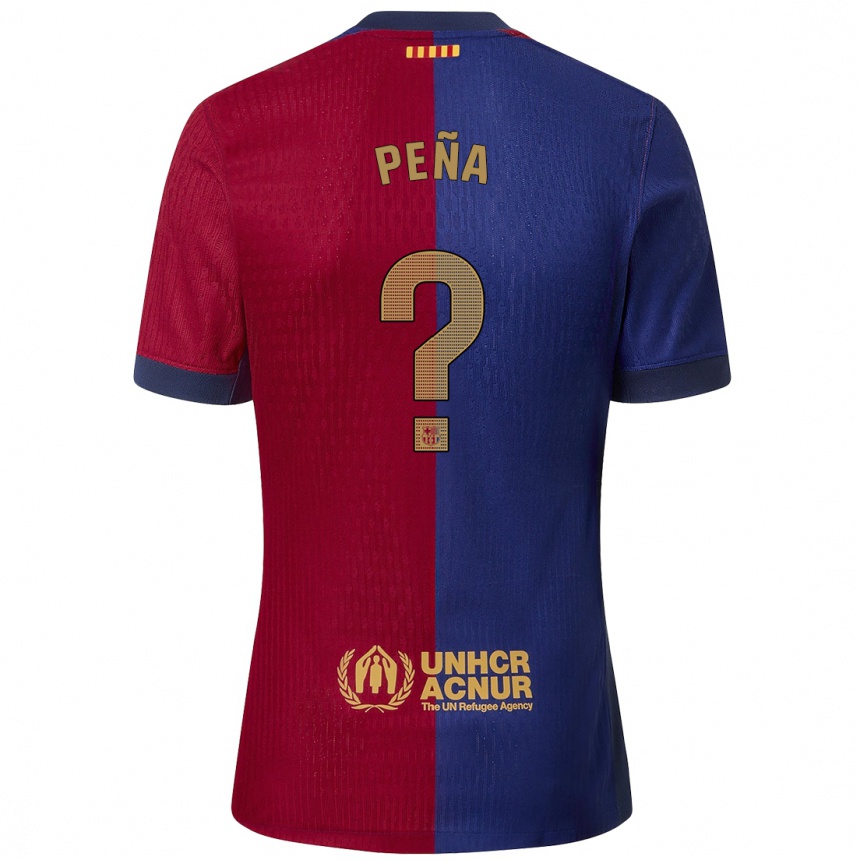 Kids Football Pablo Peña #0 Blue Red Home Jersey 2024/25 T-Shirt