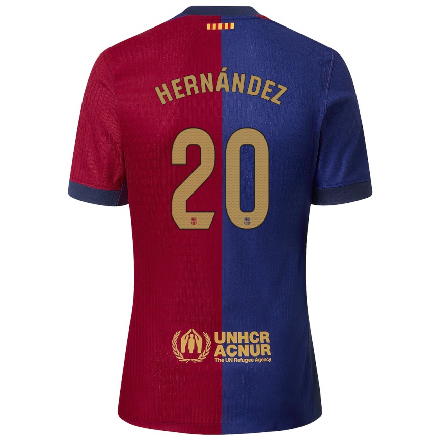 Kids Football Unai Hernández #20 Blue Red Home Jersey 2024/25 T-Shirt