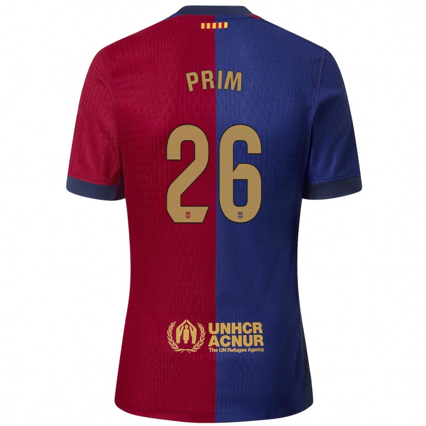 Kids Football Pau Prim #26 Blue Red Home Jersey 2024/25 T-Shirt