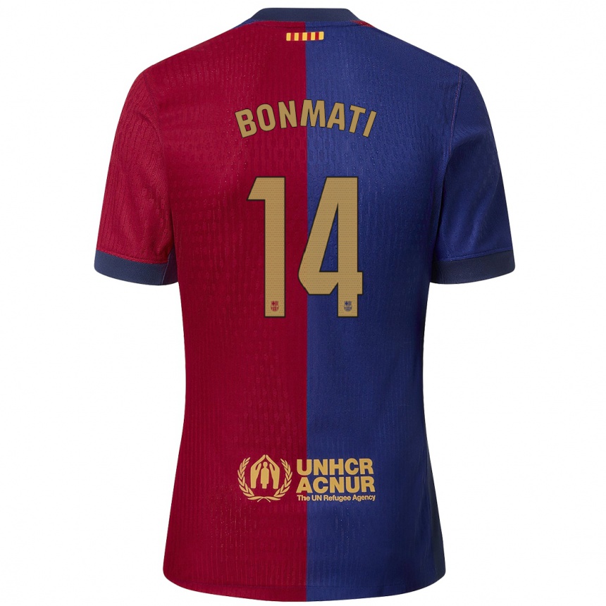 Kids Football Aitana Bonmatí #14 Blue Red Home Jersey 2024/25 T-Shirt