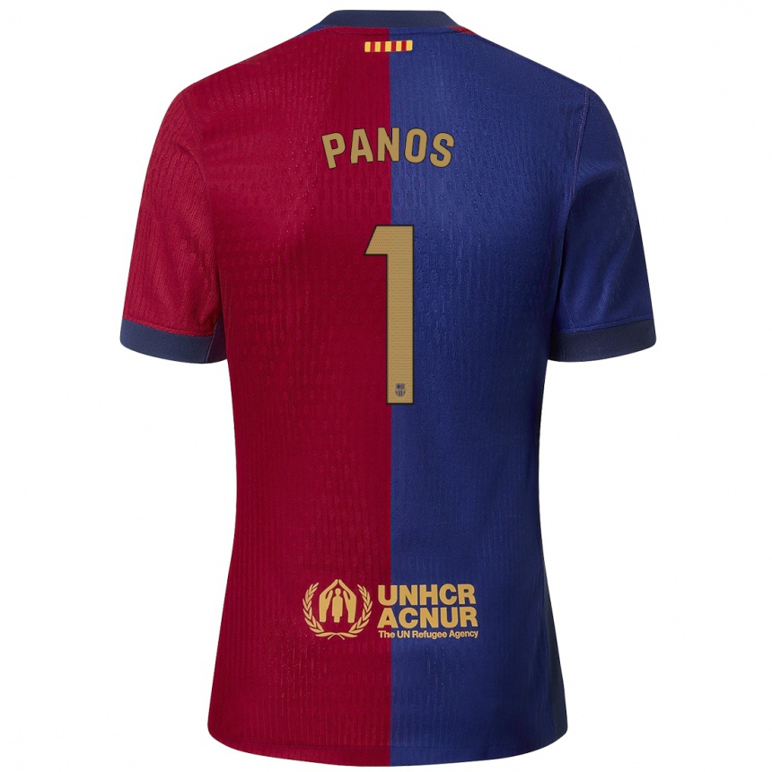 Kids Football Sandra Panos #1 Blue Red Home Jersey 2024/25 T-Shirt