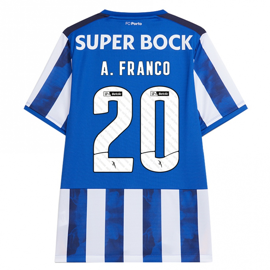 Kids Football Andre Franco #20 Blue White Home Jersey 2024/25 T-Shirt