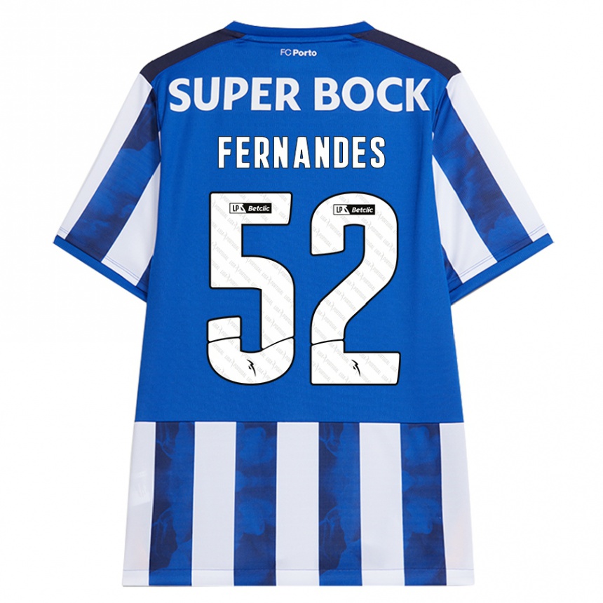 Kids Football Martim Fernandes #52 Blue White Home Jersey 2024/25 T-Shirt