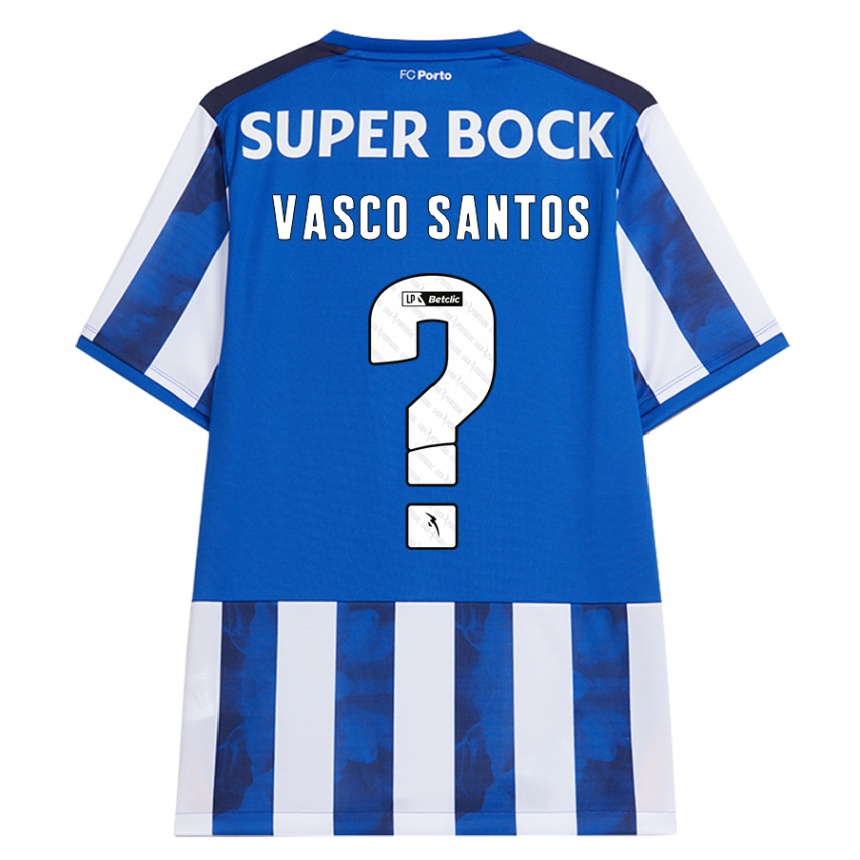 Kids Football Vasco Santos #0 Blue White Home Jersey 2024/25 T-Shirt