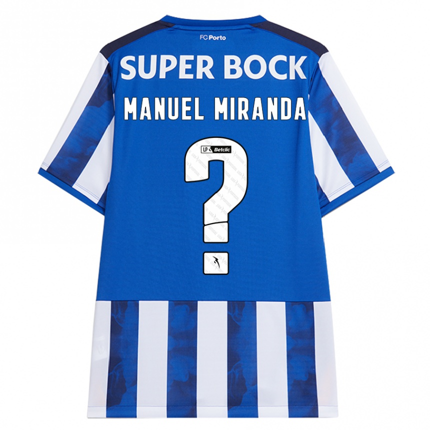 Kids Football Manuel Miranda #0 Blue White Home Jersey 2024/25 T-Shirt