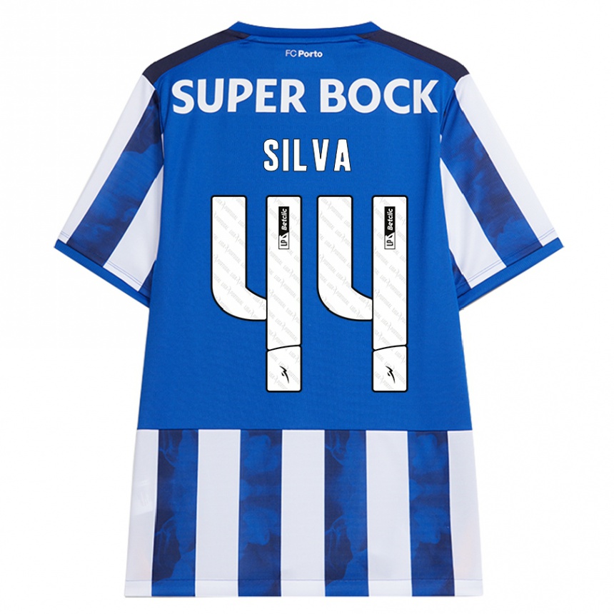 Kids Football Felipe Silva #44 Blue White Home Jersey 2024/25 T-Shirt