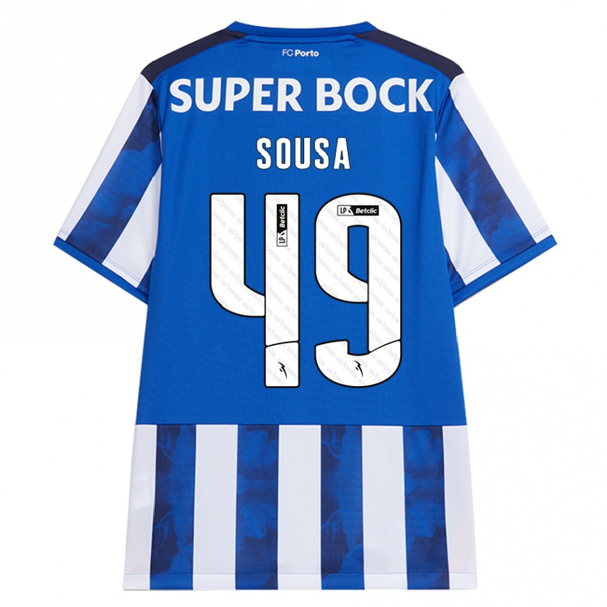 Kids Football Gonçalo Sousa #49 Blue White Home Jersey 2024/25 T-Shirt